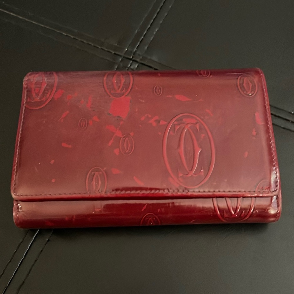 Vintage Cartier birthday style patent leather project wallet